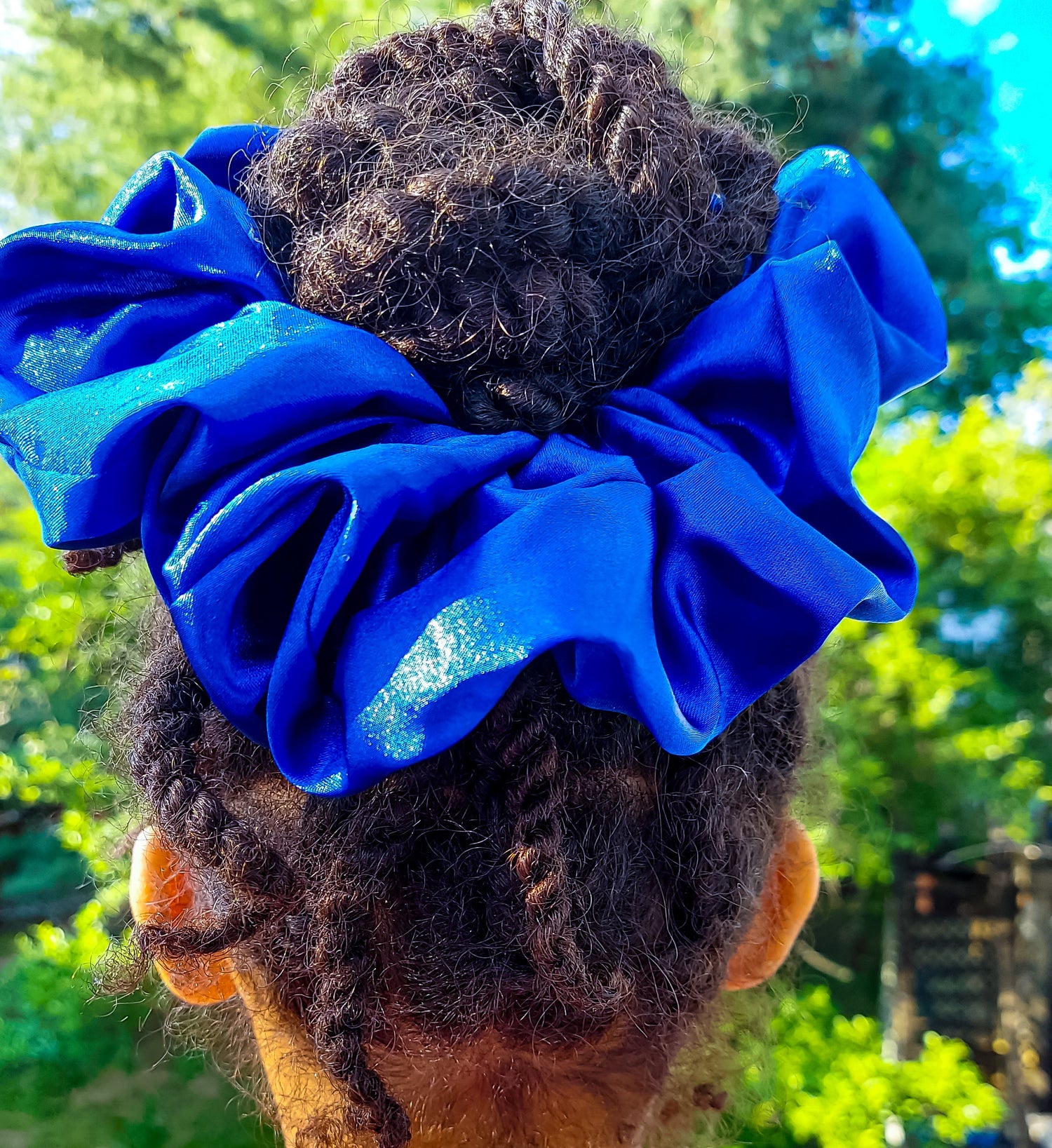 Midnight blue charmeuse satin scrunchie | lady Lukela| balletcore