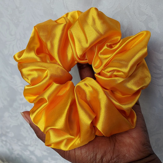 Golden glow yellow Satin Scrunchies.