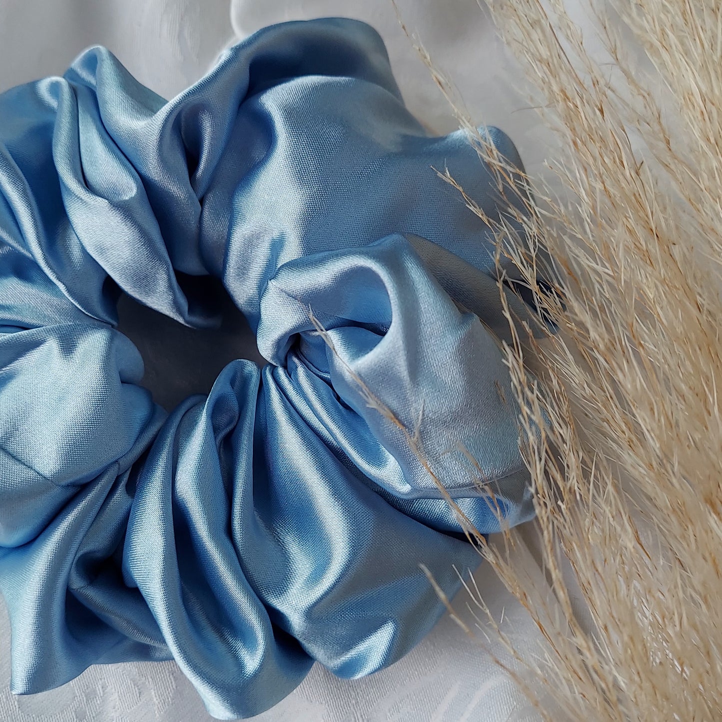 Bluebell silk Satin Scrunchies.