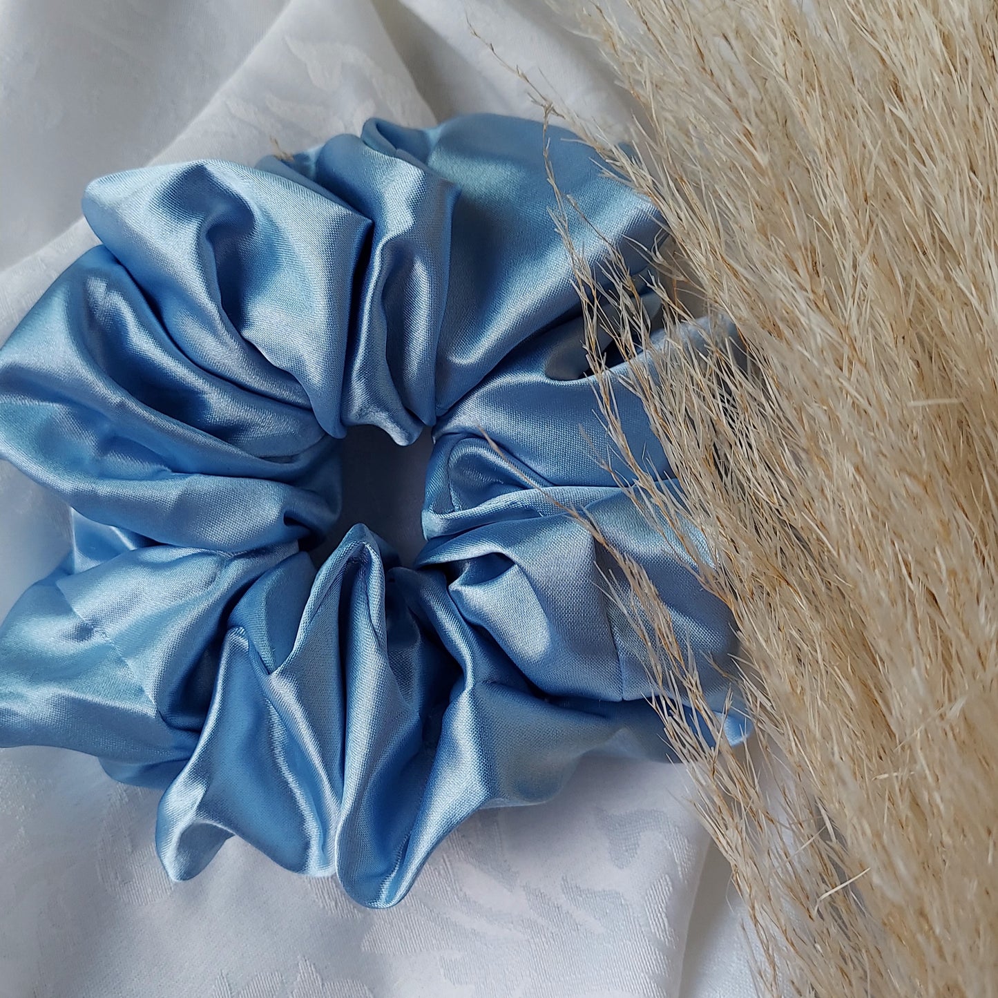 Bluebell silk Satin Scrunchies.