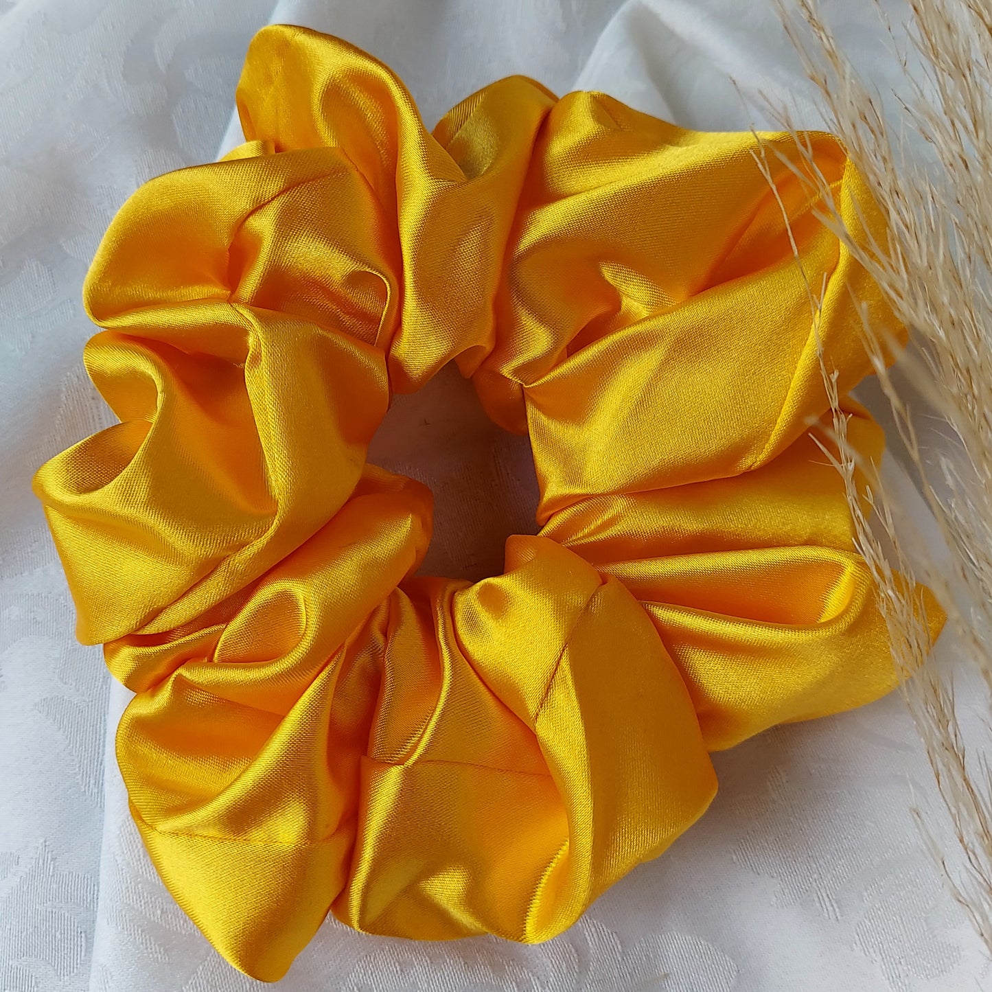 Golden glow yellow Satin Scrunchies.
