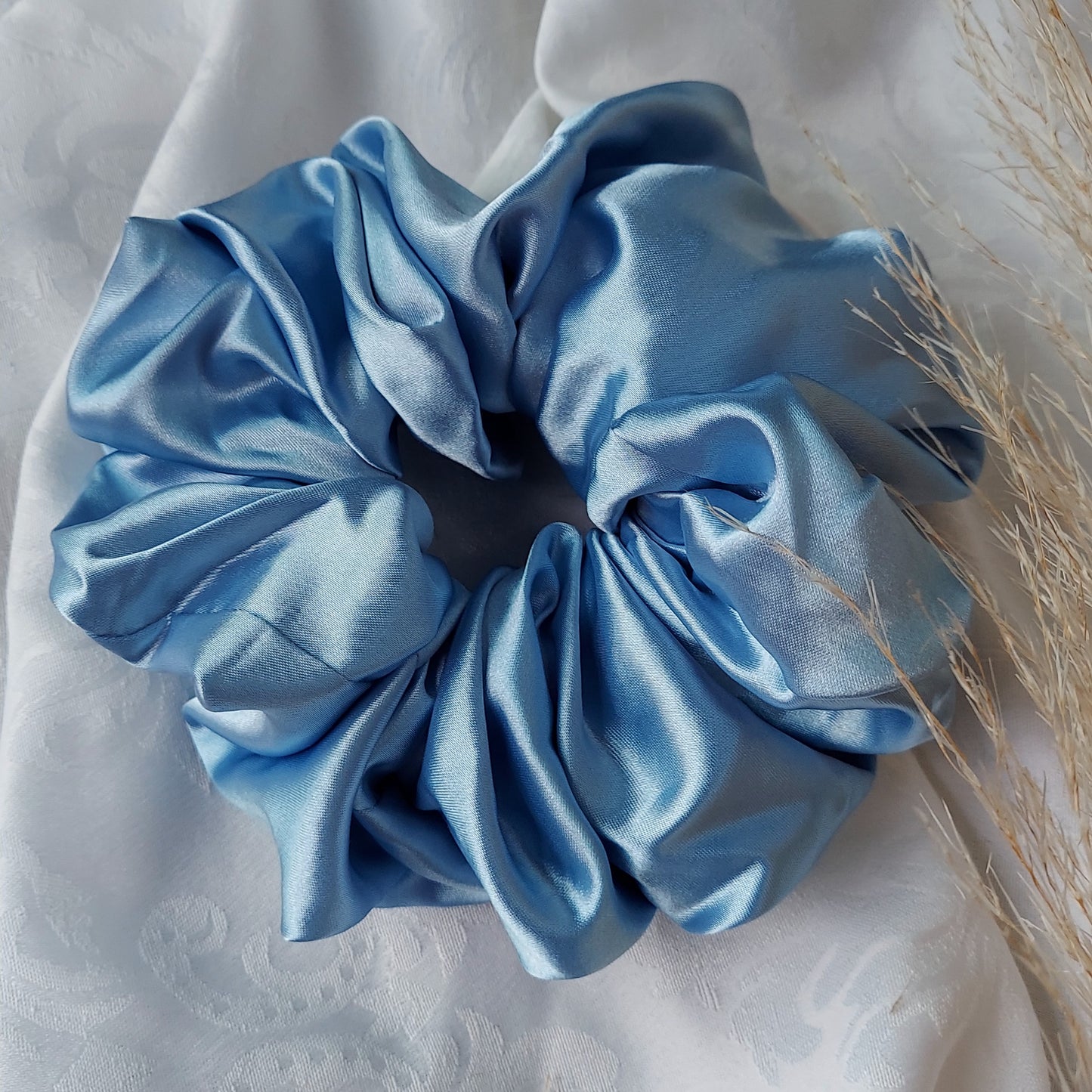 Bluebell silk Satin Scrunchies.